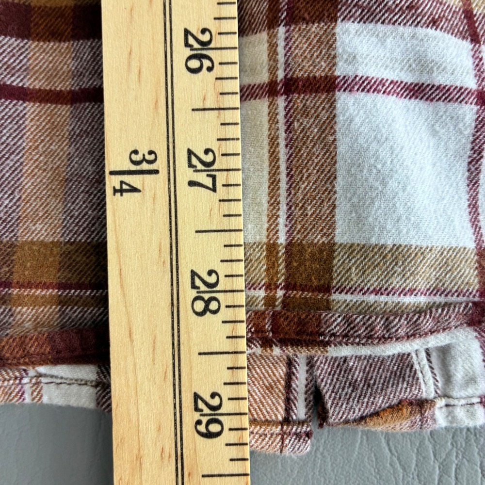 Eddie Bauer Mens XL Flannel Plaid Button Down Shirt Brick Brown Gorpcore Flannel - Picture 16 of 16